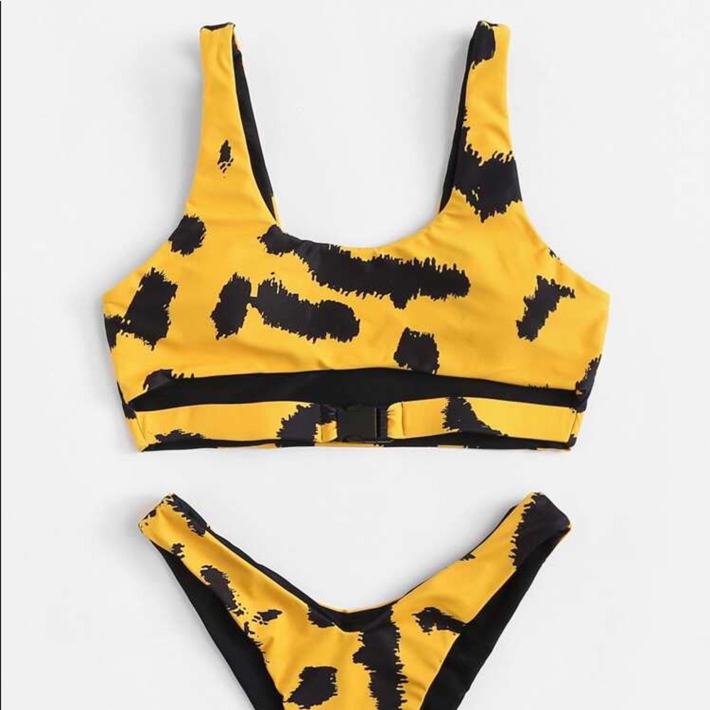 Yellow Cow Print Bikini - Picture 1 of 3
